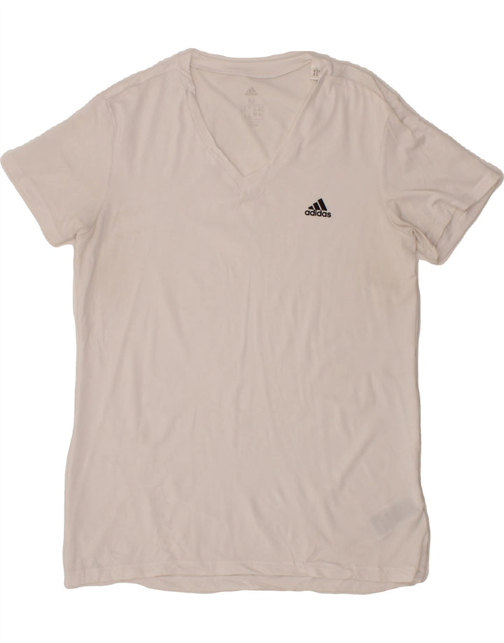 ADIDAS Womens Climalite T-Shirt Top UK 12/14 Medium White Polyester Vintage Adidas and Second-Hand Adidas from Messina Hembry 