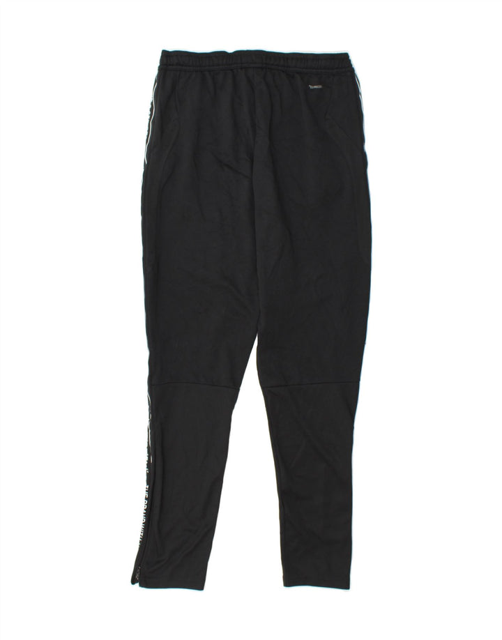 ADIDAS Boys Graphic Tracksuit Trousers 13-14 Years Black Polyester Vintage Adidas and Second-Hand Adidas from Messina Hembry 
