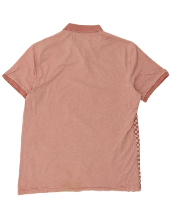Penguin Mens Polo Shirt Large Pink Geometric