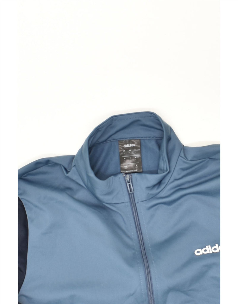 ADIDAS Mens Graphic Tracksuit Top Jacket Large Blue Colourblock Polyester | Vintage Adidas | Thrift | Second-Hand Adidas | Used Clothing | Messina Hembry 