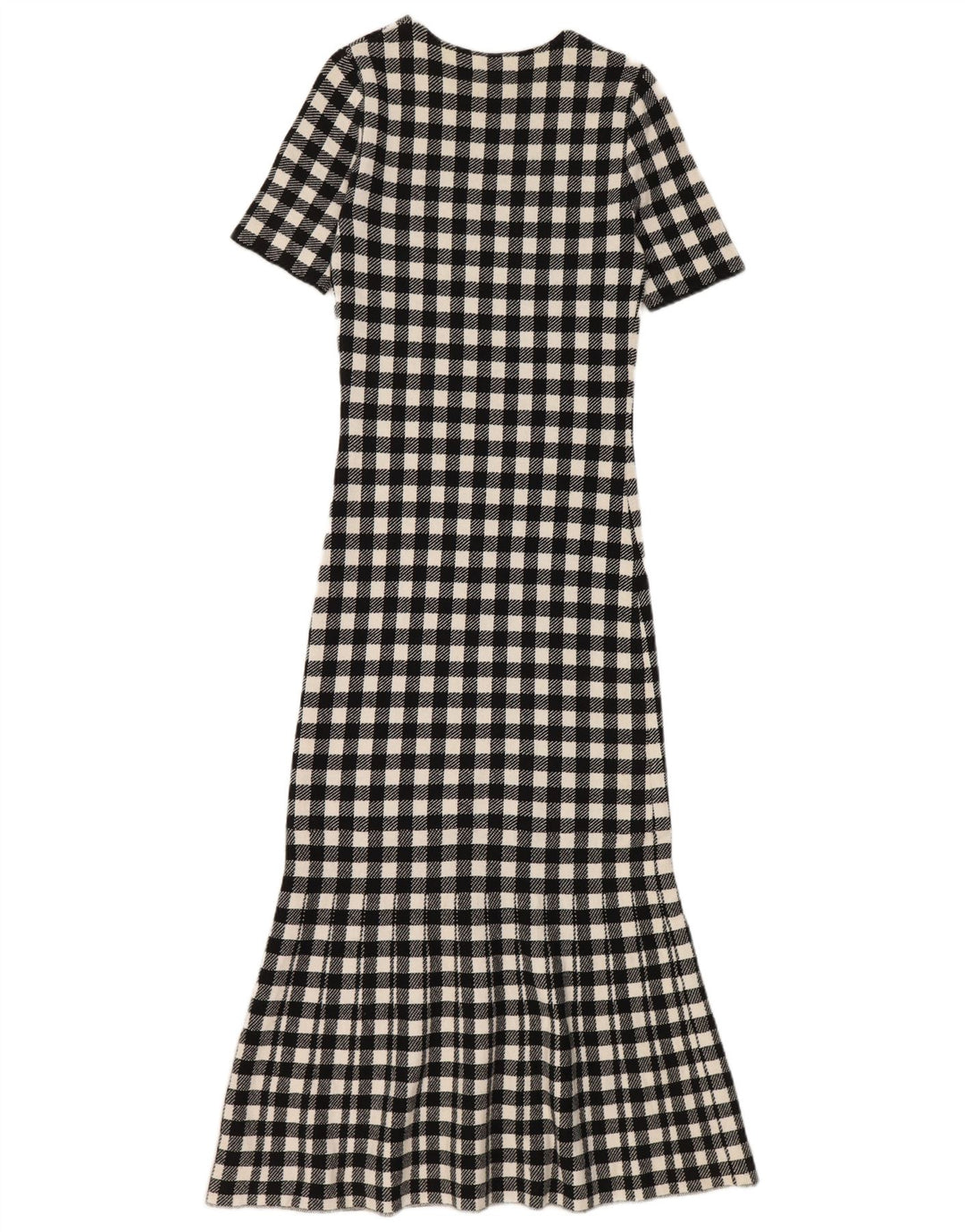 MASSIMO DUTTI Womens Maxi Dress UK 4 XS Black Check Cotton