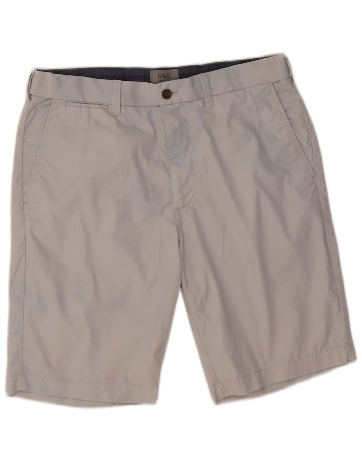 Marks & Spencer Mens Chino Shorts W34 Large Grey Cotton