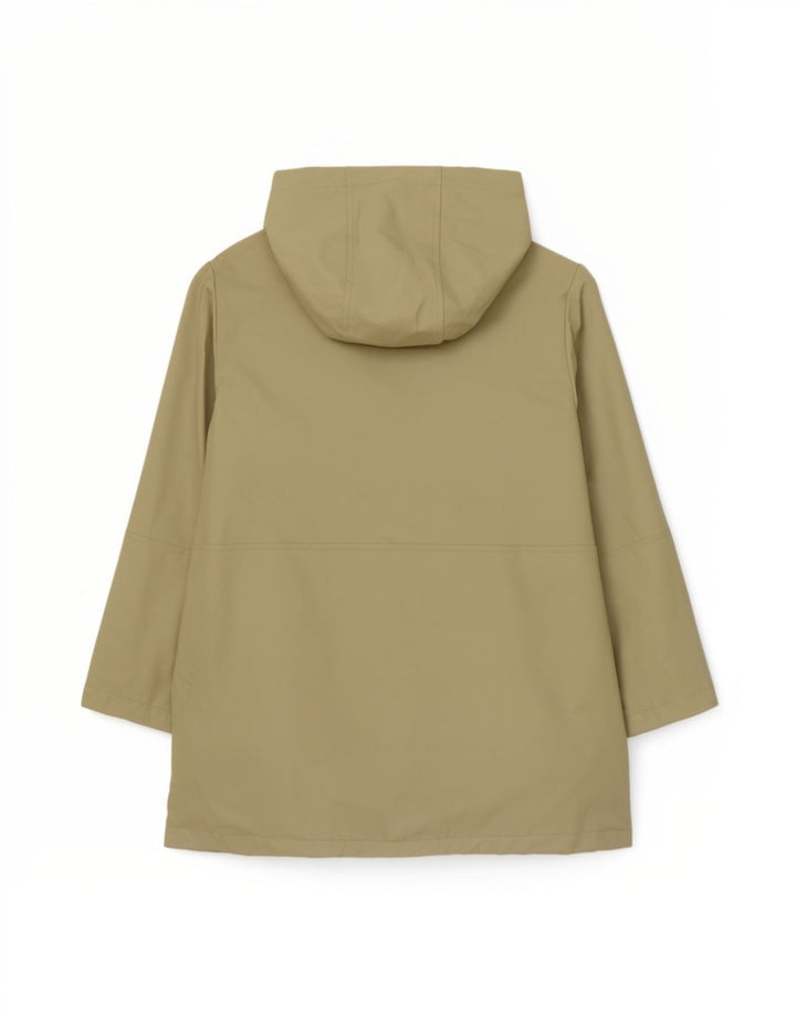 Zara Boys Hooded Rain Jacket 11-12 Years Khaki Polyester