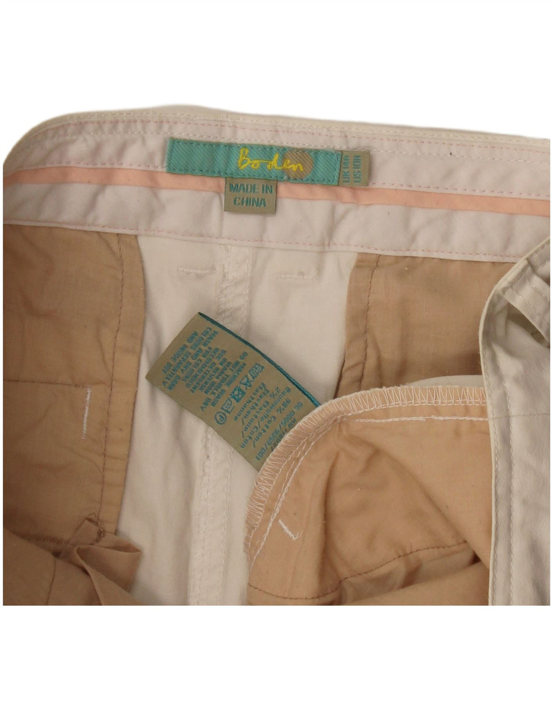 Boden Womens Chino Shorts UK 14 Large W36  White Cotton