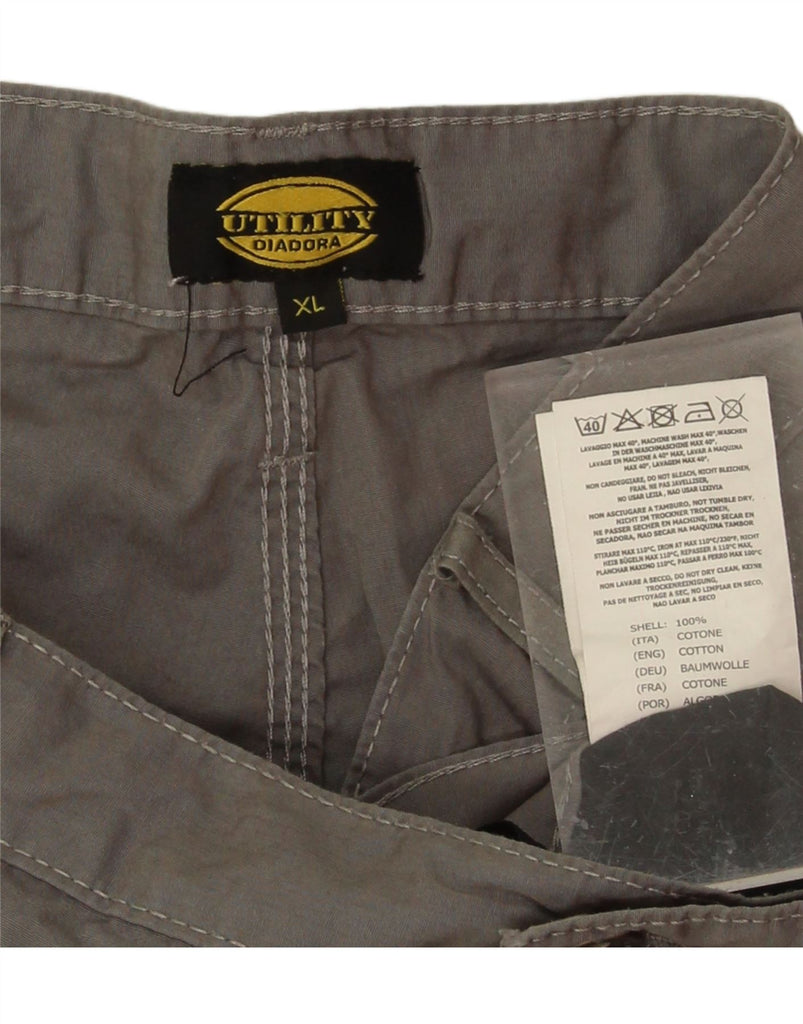 DIADORA Mens Straight Cargo Trousers XL W38 L33 Grey Cotton Vintage Diadora and Second-Hand Diadora from Messina Hembry 