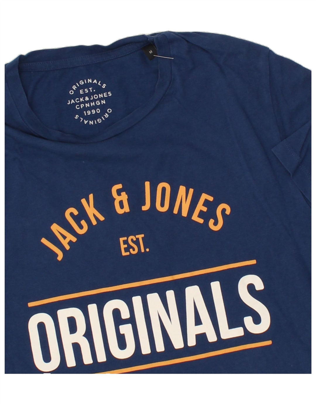 JACK & JONES Mens Graphic T-Shirt Top Medium Blue Cotton Vintage Jack & Jones and Second-Hand Jack & Jones from Messina Hembry 