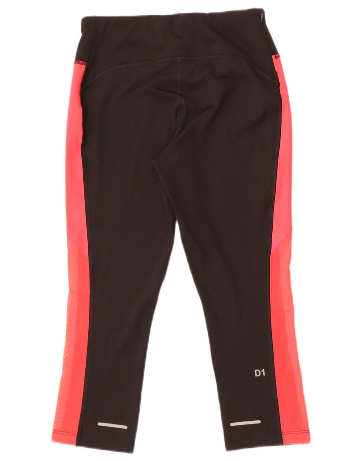 Asics Womens Capri Leggings UK 10 Small  Black Colourblock Polyester