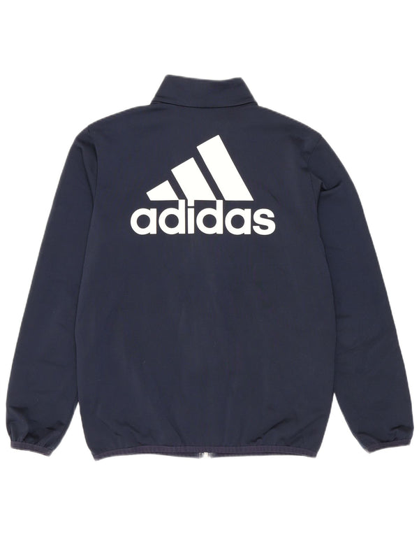 Adidas Boys Primegreen Graphic Tracksuit Top Jacket 9-10 Years Navy Blue