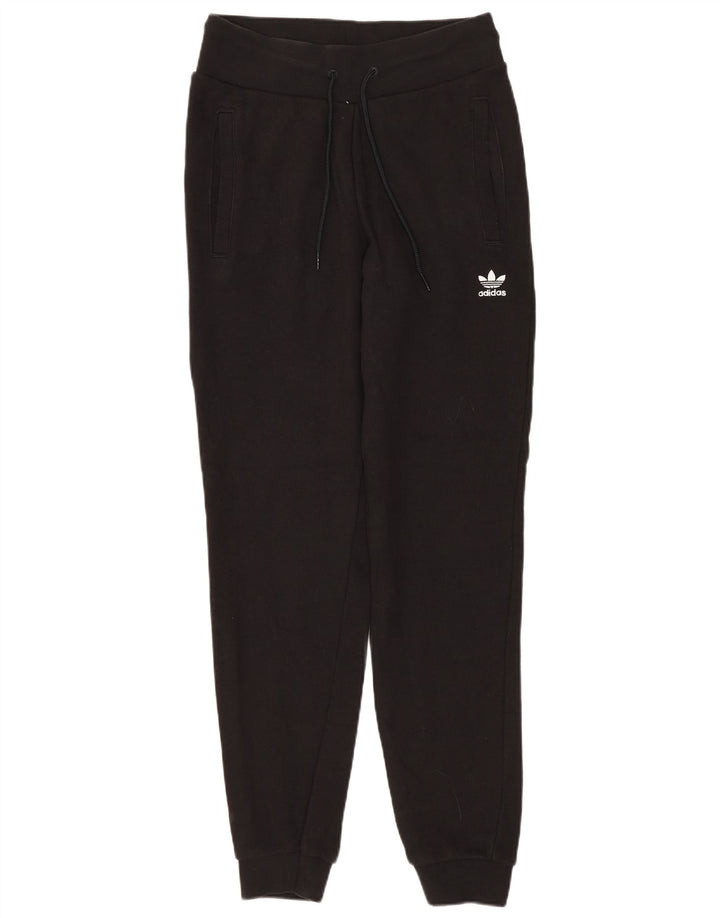 ADIDAS Womens Tracksuit Trousers Joggers UK 6 XS Black Cotton