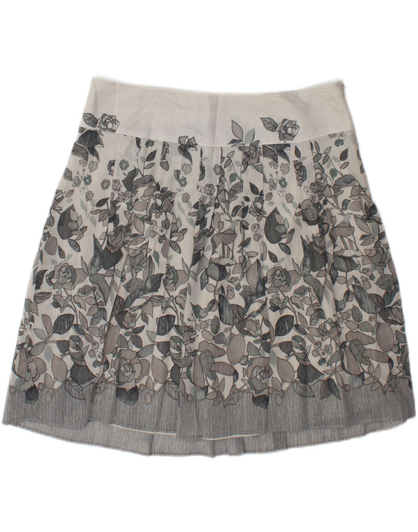 Sisley Womens Pleated A-Line Skirt W34 Large Green Floral
