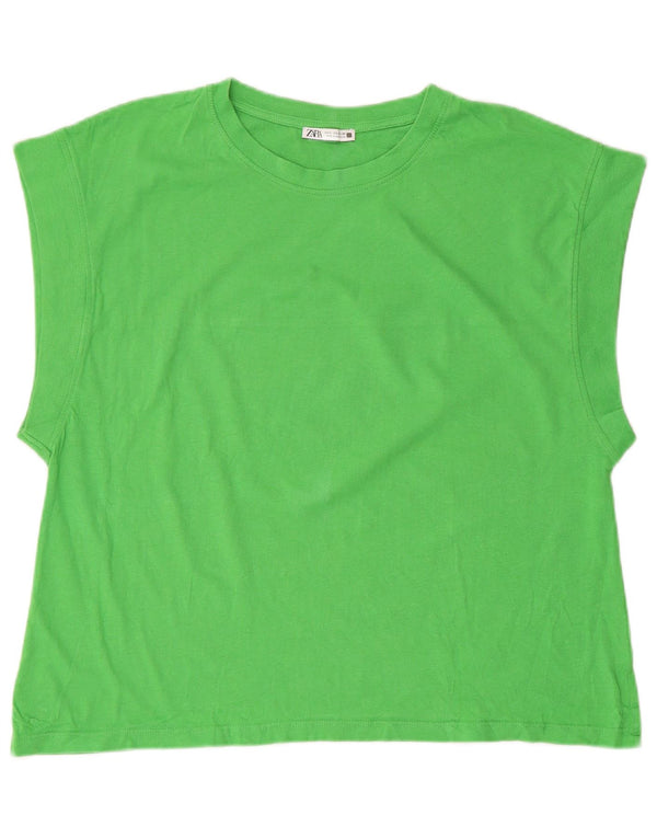 Zara Womens T-Shirt Top UK 16 Large Green