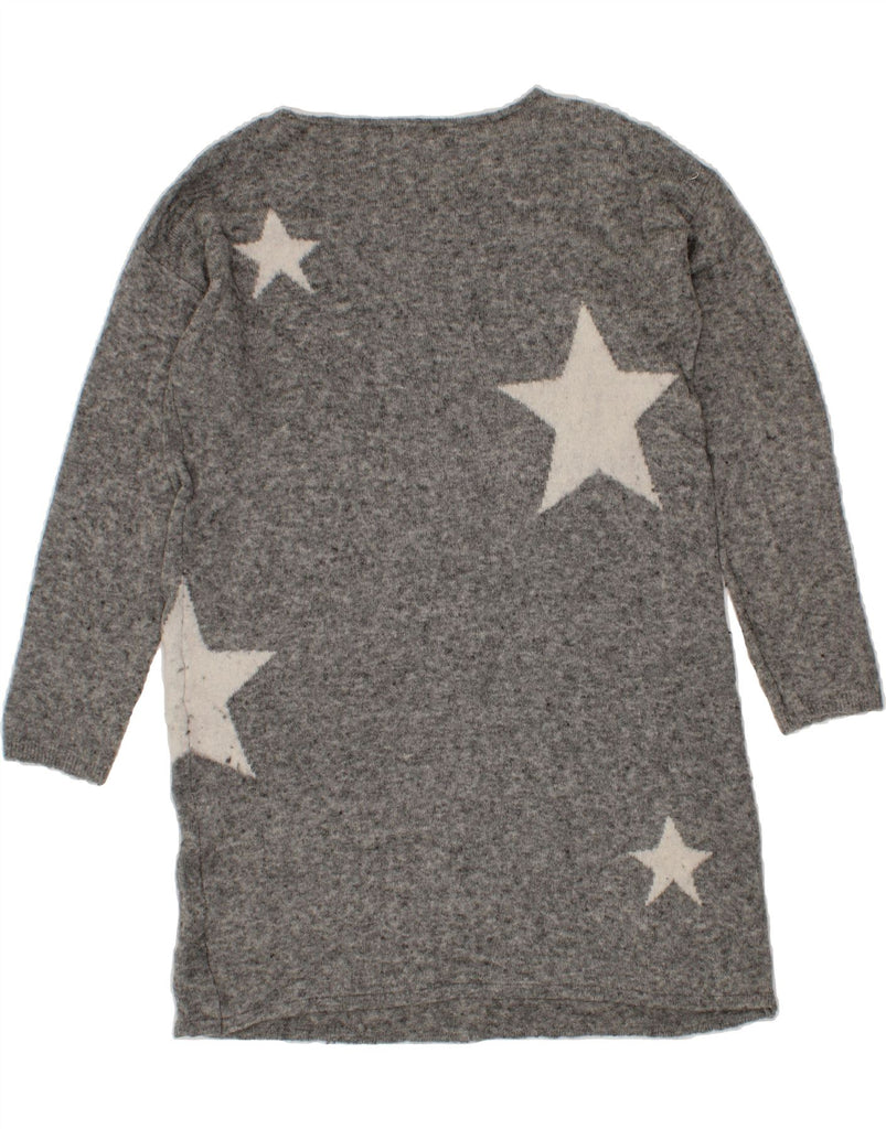 FAT FACE Womens Graphic Boat Neck Jumper Sweater UK 12 Medium Grey Vintage Fat Face and Second-Hand Fat Face from Messina Hembry 