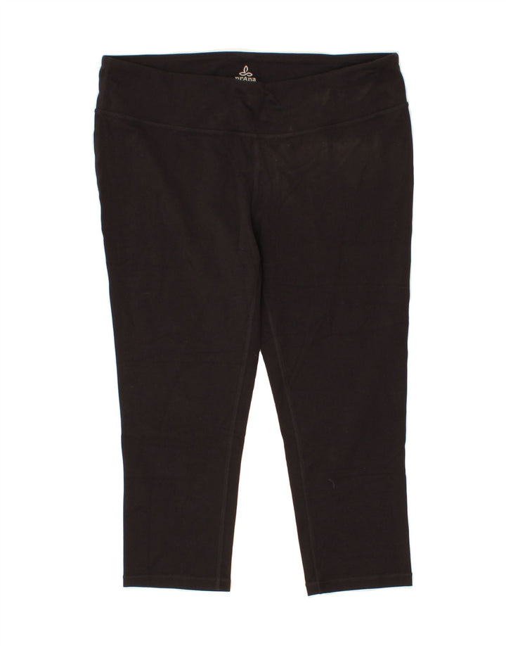 PRANA Womens Capri Leggings UK 18 XL Black Nylon Vintage Prana and Second-Hand Prana from Messina Hembry 