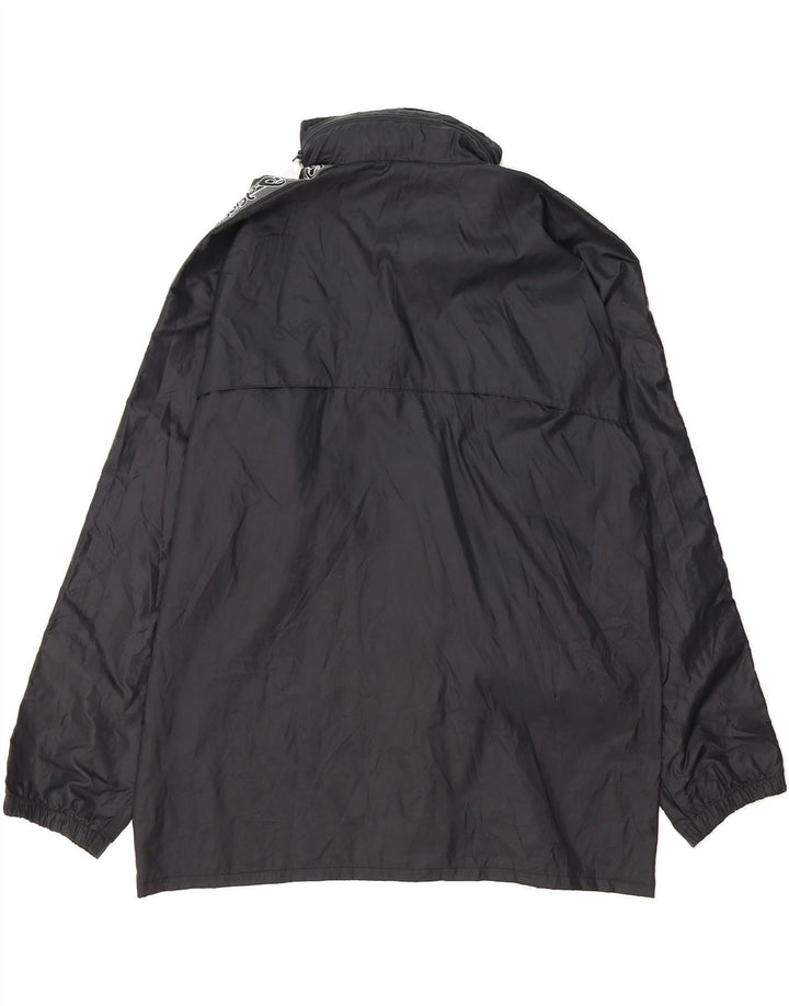 ASICS Mens Graphic Hooded Rain Jacket UK 40 Large Black Vintage Asics and Second-Hand Asics from Messina Hembry 