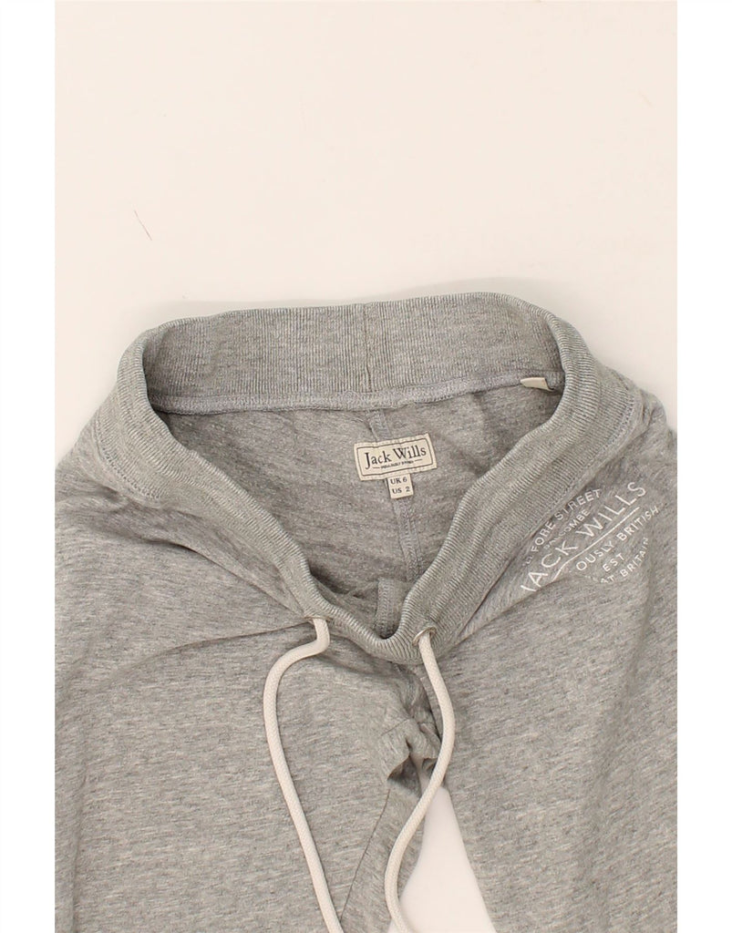 JACK WILLS Womens Graphic Tracksuit Trousers Joggers UK 6 XS  Grey Cotton Vintage Jack Wills and Second-Hand Jack Wills from Messina Hembry 
