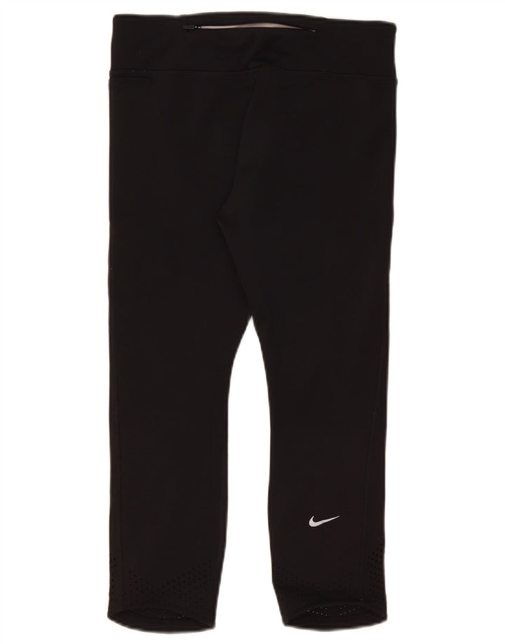 Nike Womens Dri Fit Capri Leggings UK 12 Medium  Black