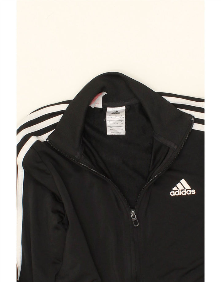 ADIDAS Boys Tracksuit Top Jacket 11-12 Years Black Polyester Vintage Adidas and Second-Hand Adidas from Messina Hembry 