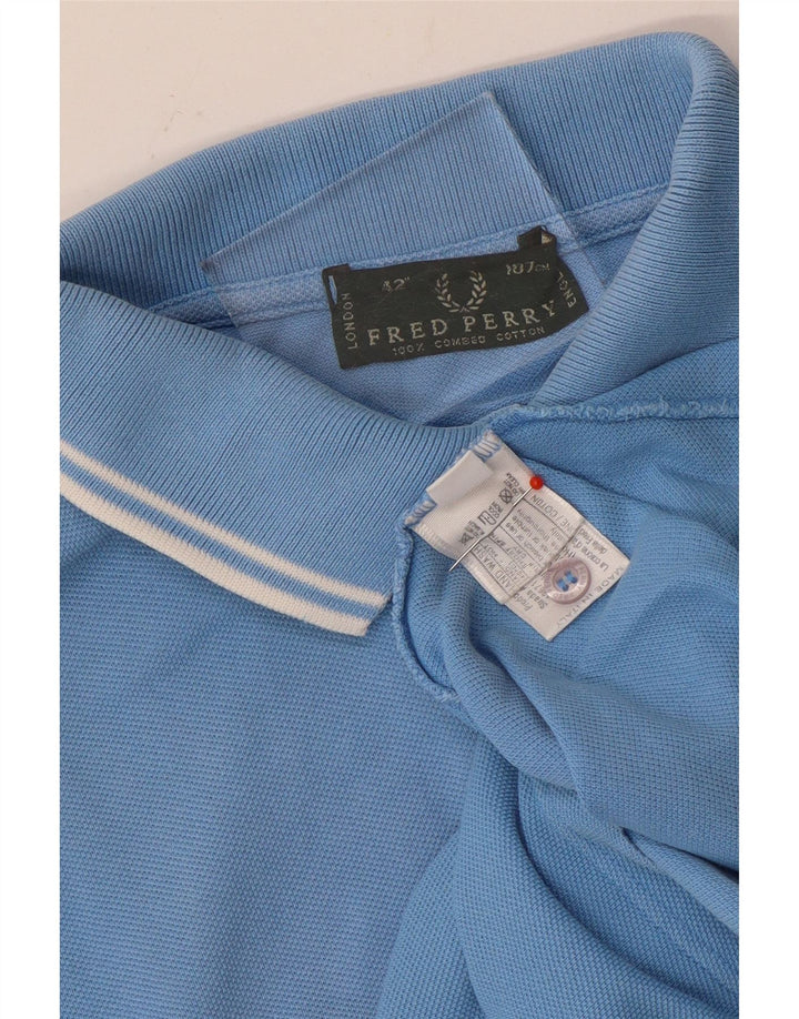 Fred Perry Mens Polo Shirt Medium Blue Cotton