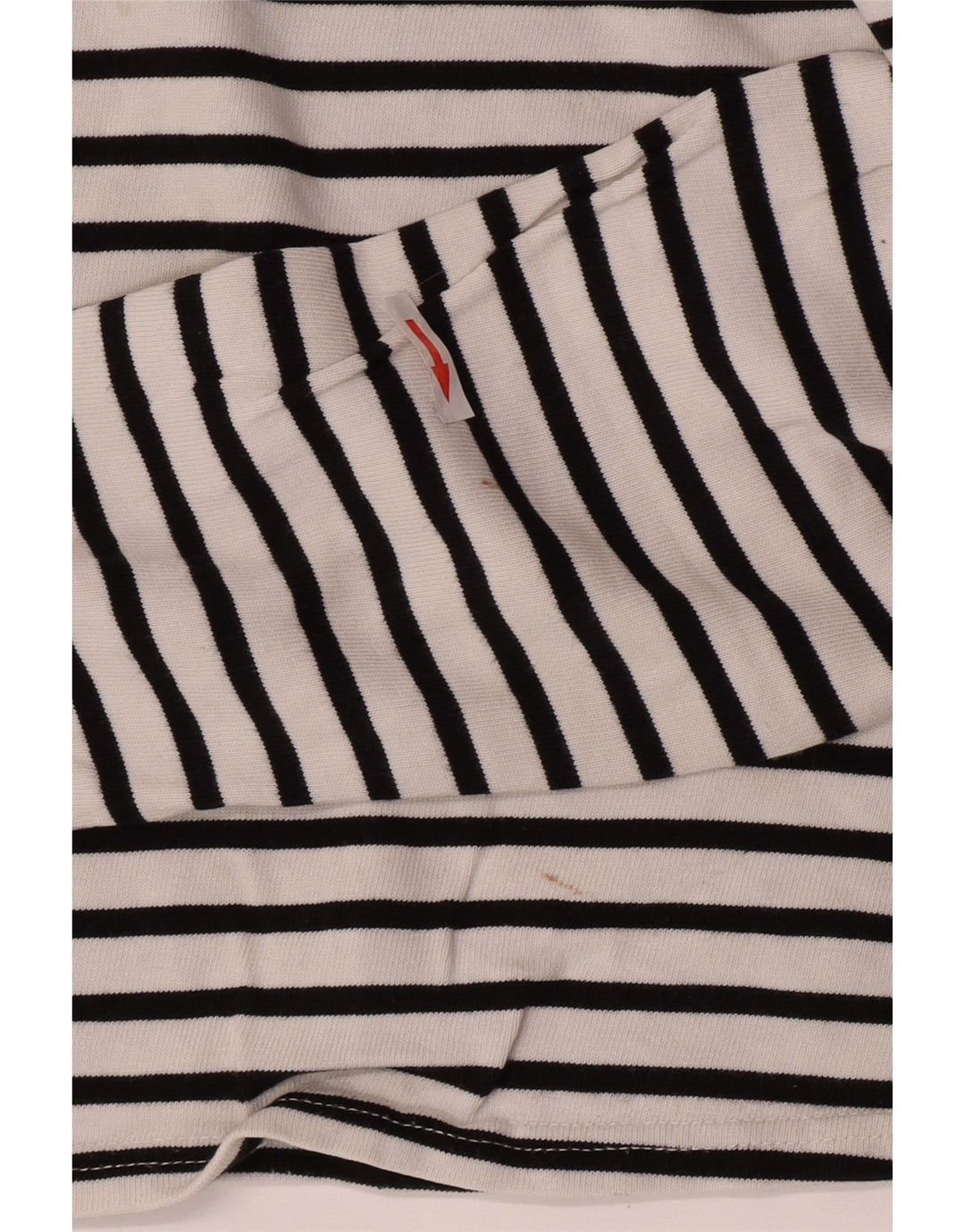 Zara Womens Top Long Sleeve UK 10 Small White Striped Cotton