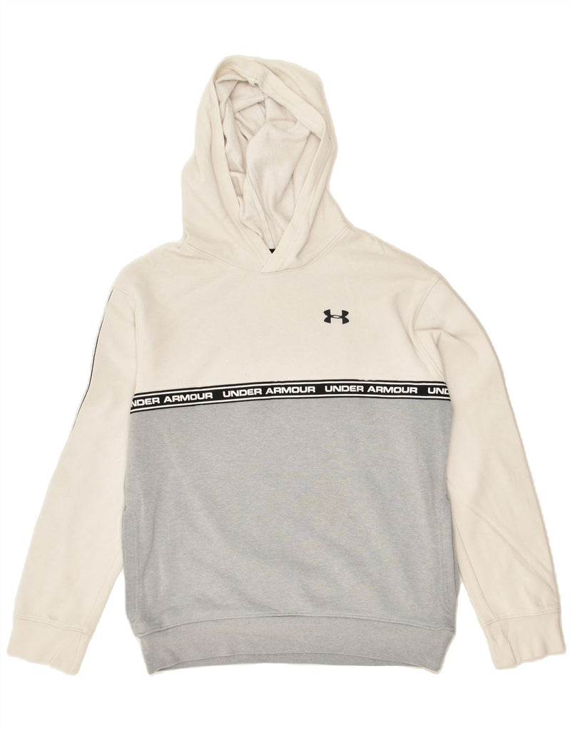 UNDER ARMOUR Boys Cold Gear Graphic Hoodie Jumper 13-14 Years XL Grey | Vintage Under Armour | Thrift | Second-Hand Under Armour | Used Clothing | Messina Hembry 