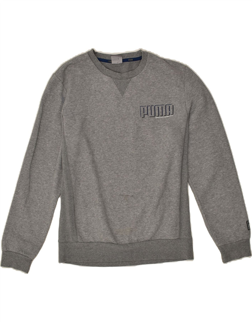 PUMA Mens Sweatshirt Jumper Small Grey Cotton | Vintage Puma | Thrift | Second-Hand Puma | Used Clothing | Messina Hembry 