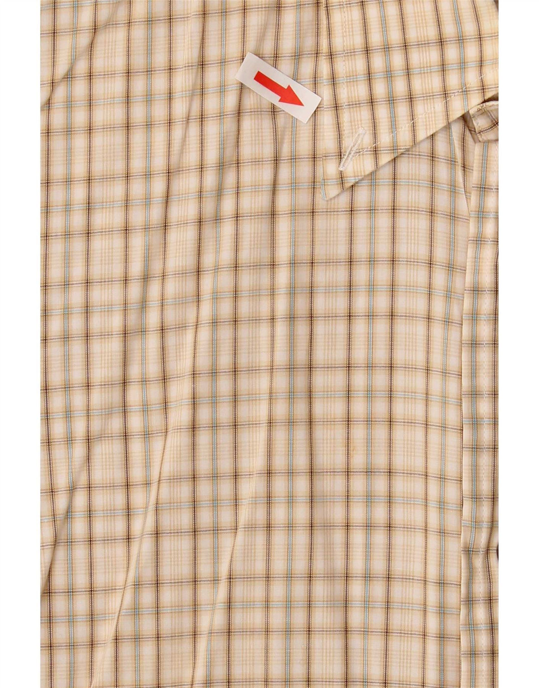 Trussardi Mens Shirt Medium Beige Check Cotton