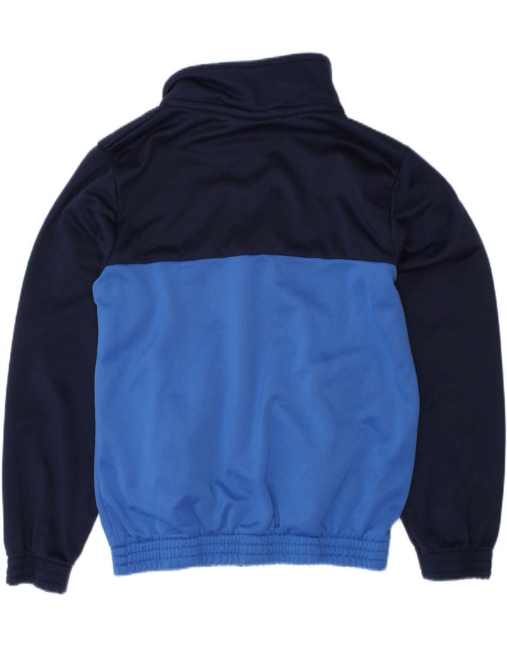 UMBRO Boys Graphic Tracksuit Top Jacket 7-8 Years Navy Blue Colourblock