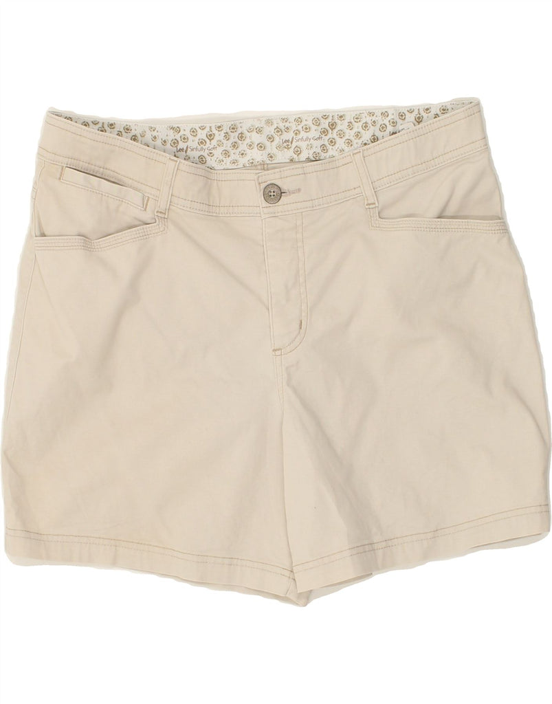 LEE Womens Casual Shorts UK 18 XL W38 Beige Cotton | Vintage Lee | Thrift | Second-Hand Lee | Used Clothing | Messina Hembry 