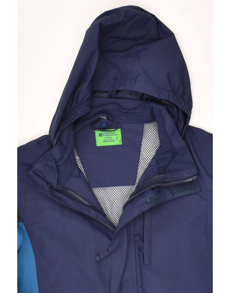 MOUNTAIN WAREHOUSE Boys Hooded Rain Jacket 9-10 Years Navy Blue | Vintage Mountain Warehouse | Thrift | Second-Hand Mountain Warehouse | Used Clothing | Messina Hembry 