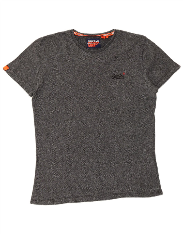 SUPERDRY Mens T-Shirt Top Large Grey Cotton