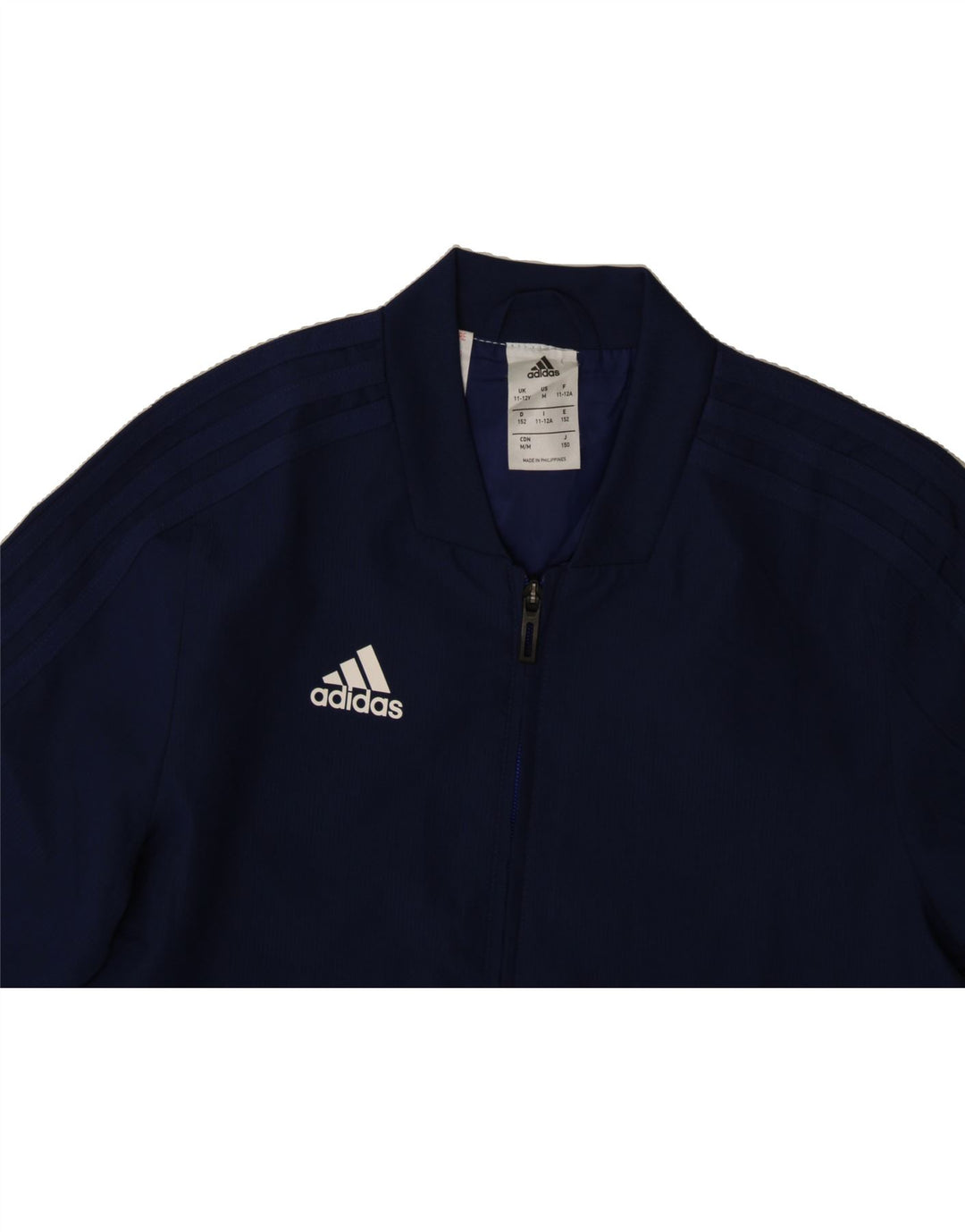 ADIDAS Boys Climalite Tracksuit Top Jacket 11-12 Years Navy Blue Vintage Adidas and Second-Hand Adidas from Messina Hembry 
