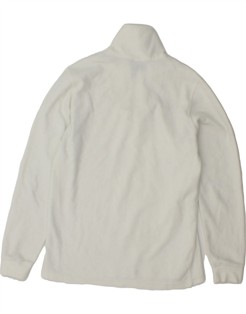 CHAMPION Womens Zip Neck Fleece Jumper UK 10 Small White Vintage Champion and Second-Hand Champion from Messina Hembry 