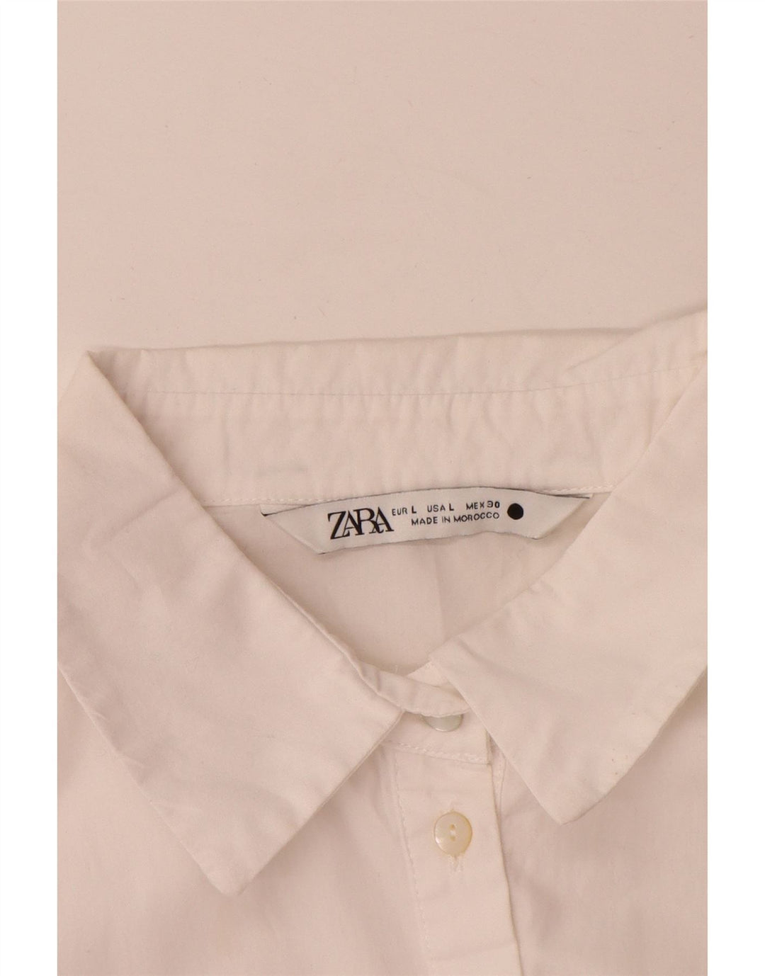 Zara Womens 3/4 Sleeve A-Line Dress UK 14 Large White Polyester