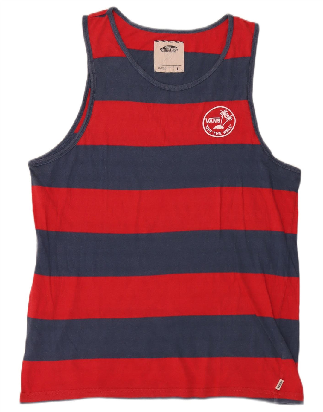 Vans Mens Vest Top Large Blue Striped