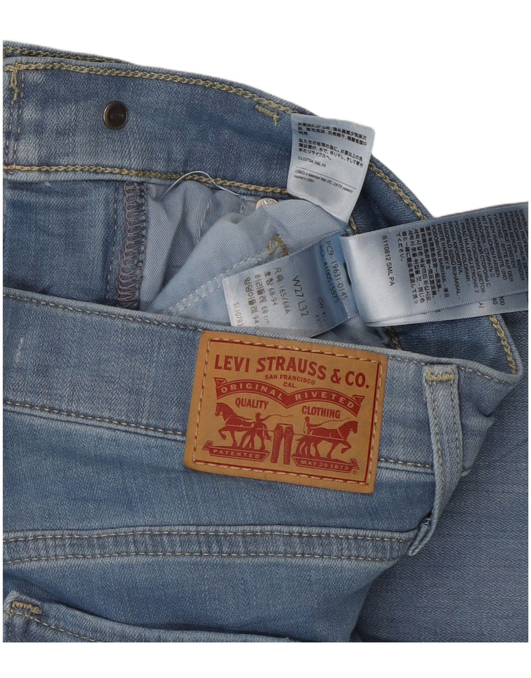 Levi's Womens 314 Shaping Straight Jeans W27 L32 Blue Cotton