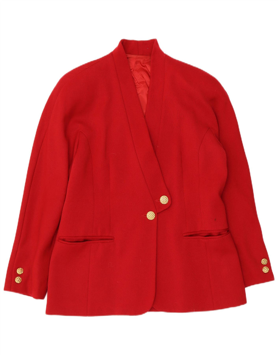 Vintage Womens 2 Button Blazer Jacket IT 44 Medium Red Virgin Wool