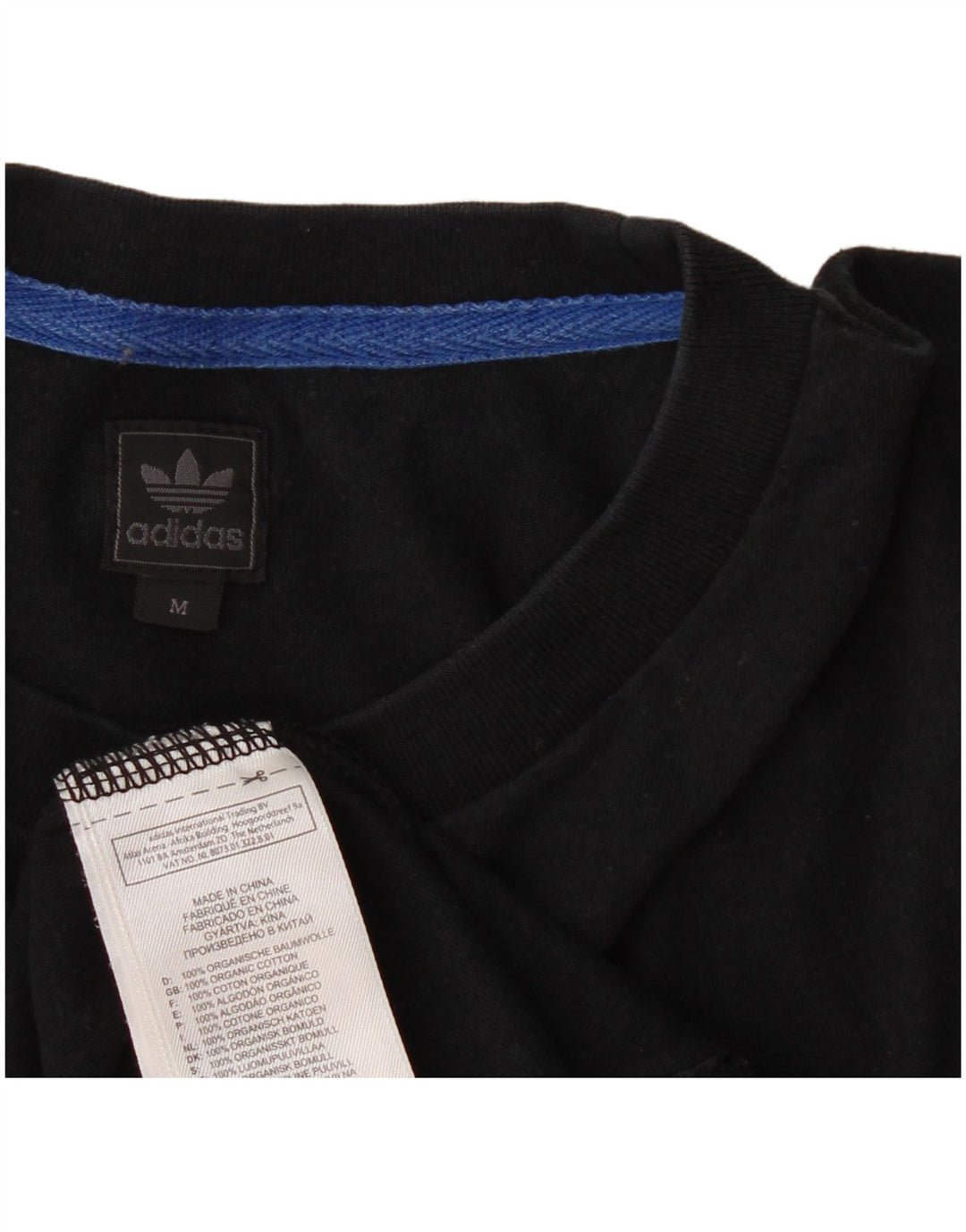 Adidas Mens Graphic T-Shirt Top Medium Black Cotton