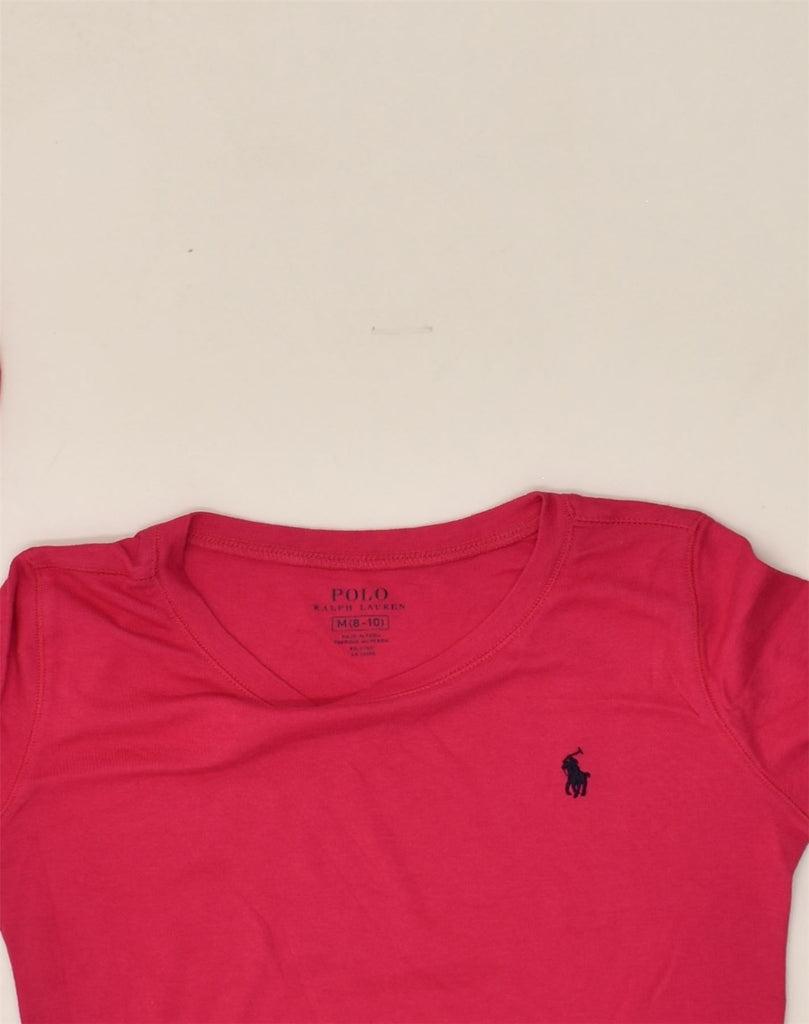 POLO RALPH LAUREN Girls Top Long Sleeve 8-9 Years Medium  Pink Cotton | Vintage Polo Ralph Lauren | Thrift | Second-Hand Polo Ralph Lauren | Used Clothing | Messina Hembry 