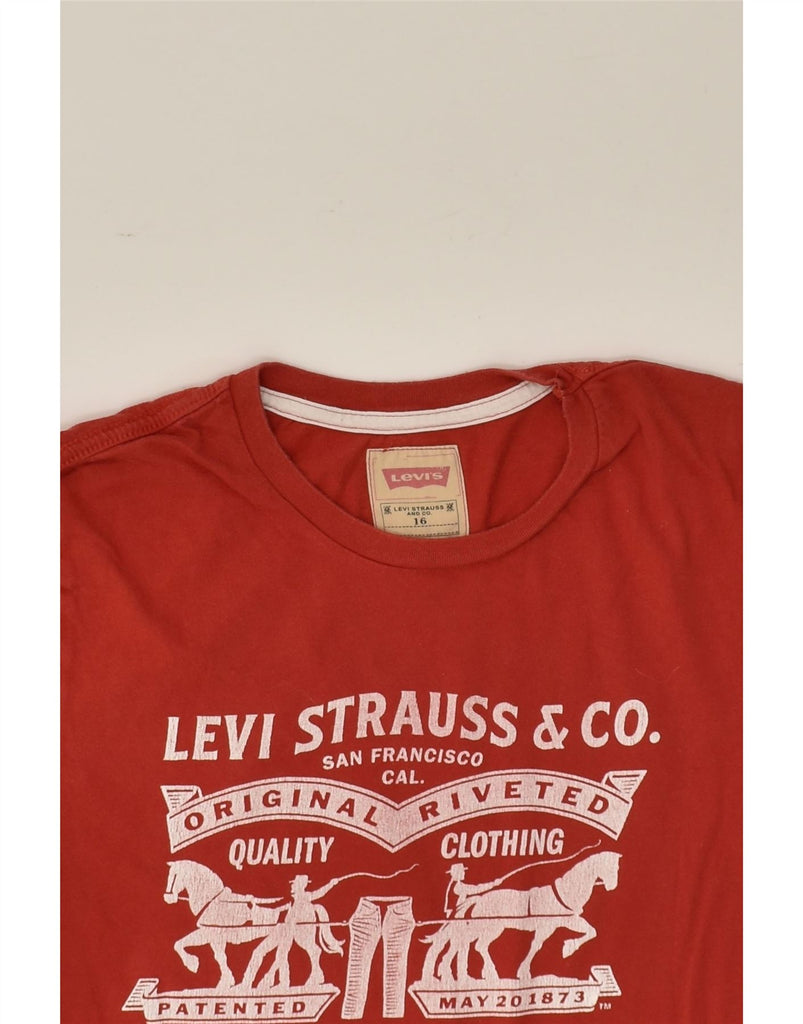 LEVI'S Boys Graphic T-Shirt Top 15-16 Years Red | Vintage Levi's | Thrift | Second-Hand Levi's | Used Clothing | Messina Hembry 