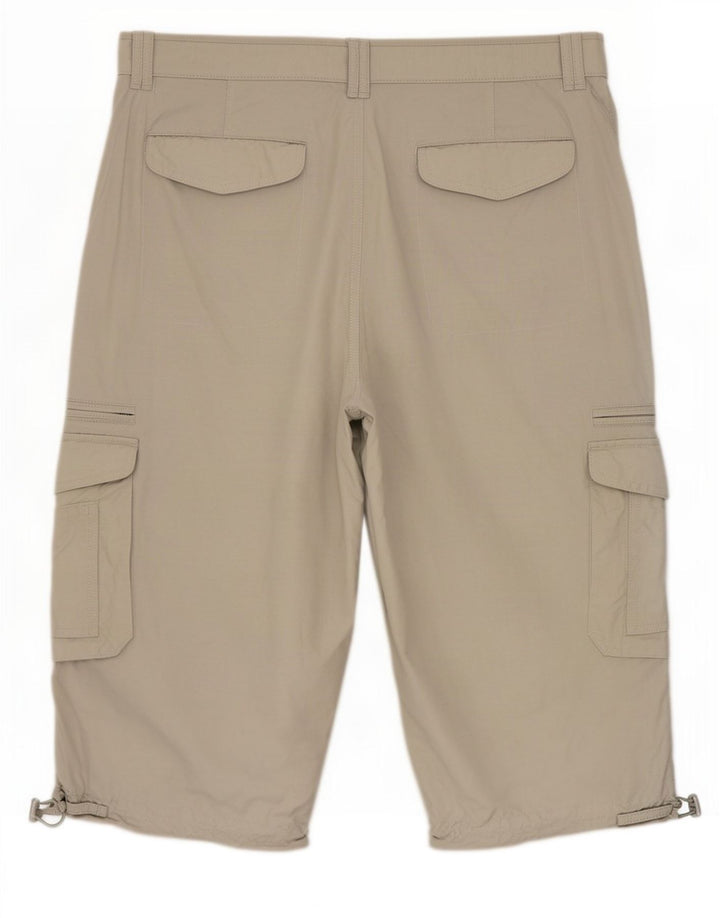 Marks & Spencer Mens Cargo Bermuda Shorts Large W36 Beige Cotton