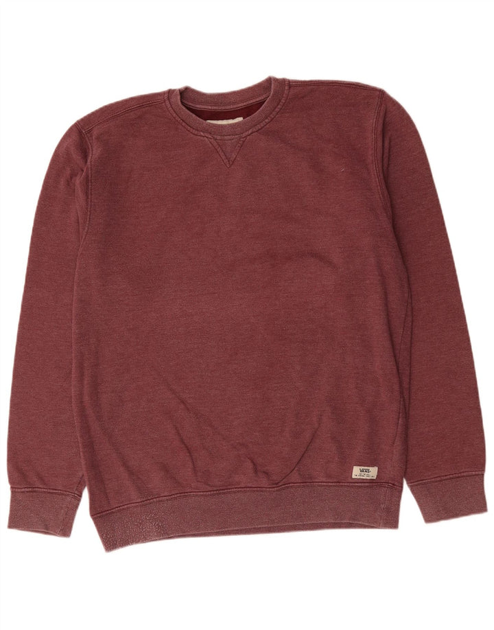 VANS Mens Sweatshirt Jumper Large Burgundy Cotton