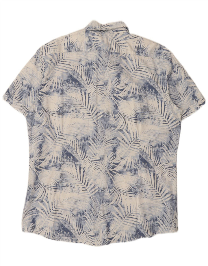 Celio Mens Short Sleeve Shirt 2XL Blue Floral Cotton