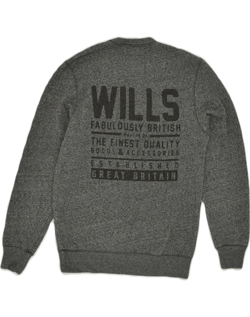 JACK WILLS Mens Graphic Sweatshirt Jumper Small Grey Cotton | Vintage Jack Wills | Thrift | Second-Hand Jack Wills | Used Clothing | Messina Hembry 