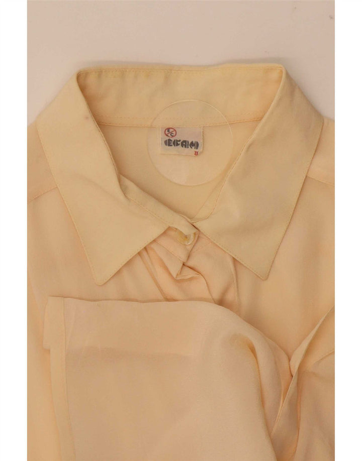 Vintage Womens Shirt Blouse UK 16 Large Beige