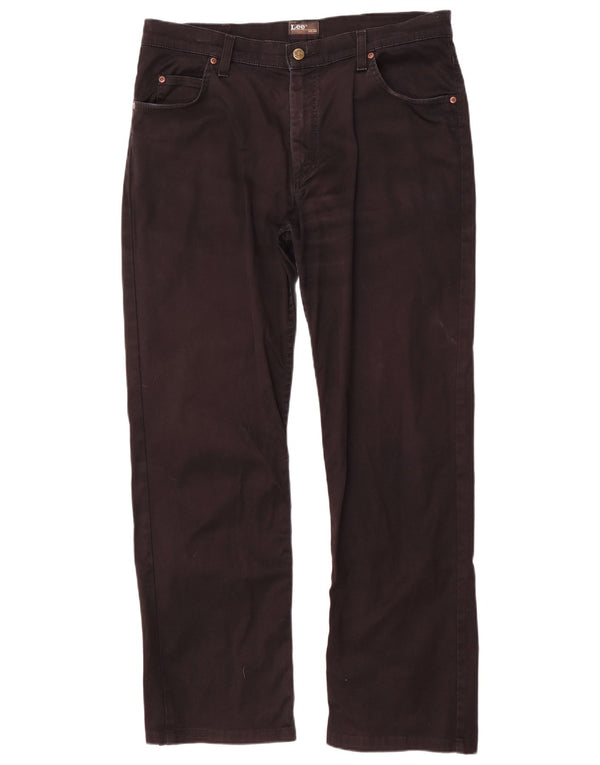 Lee Mens Brooklyn Straight Casual Trousers W36 L31 Black Cotton