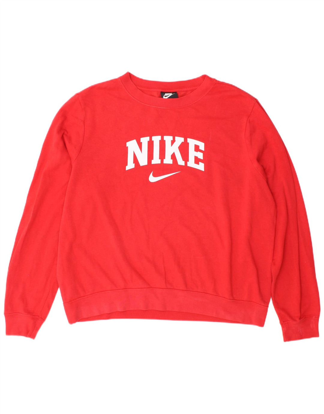 Nike Womens Graphic Oversized Sweatshirt Jumper UK 18 XL Red Cotton