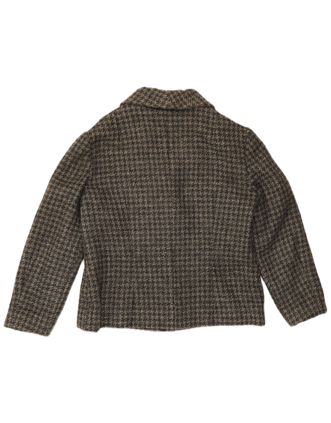 Vintage Womens 3 Button Blazer Jacket UK 14 Medium Grey Houndstooth