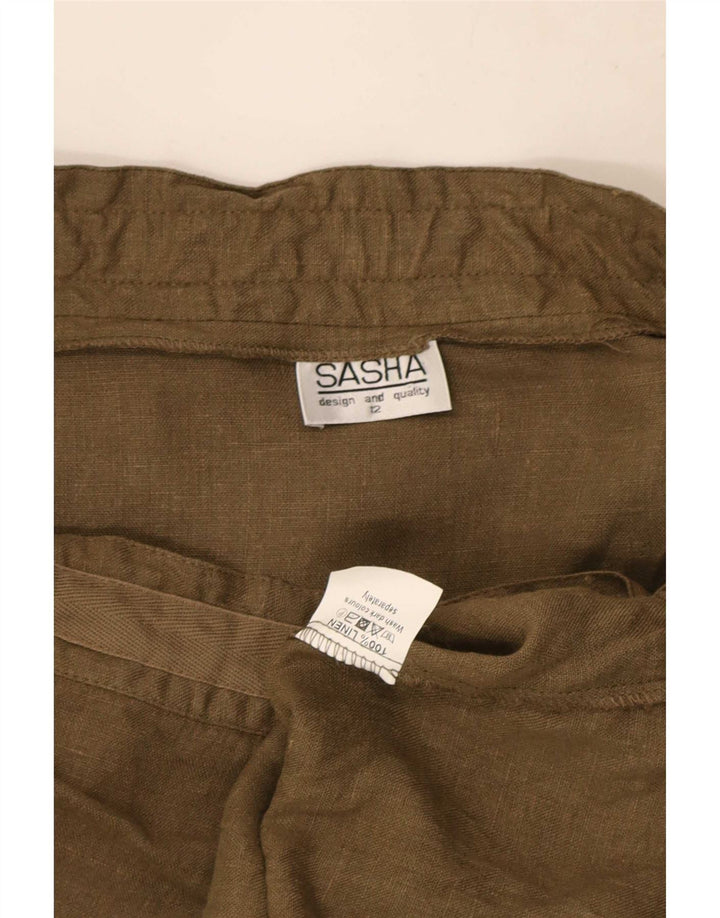 Sasha Womens Cargo Skirt UK 12 Medium W29 Khaki Linen