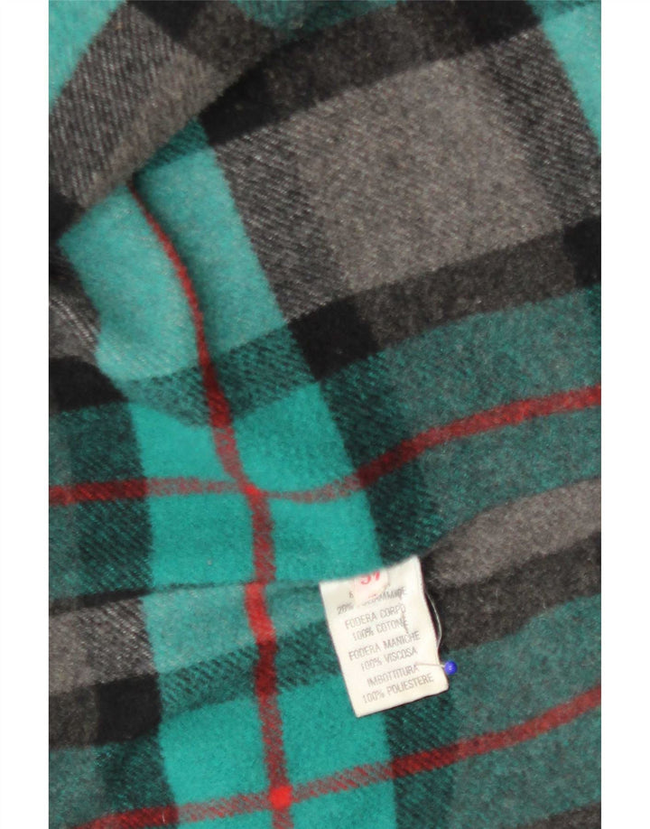 Vintage Mens Hooded Duffle Coat IT 46 Small Green Wool