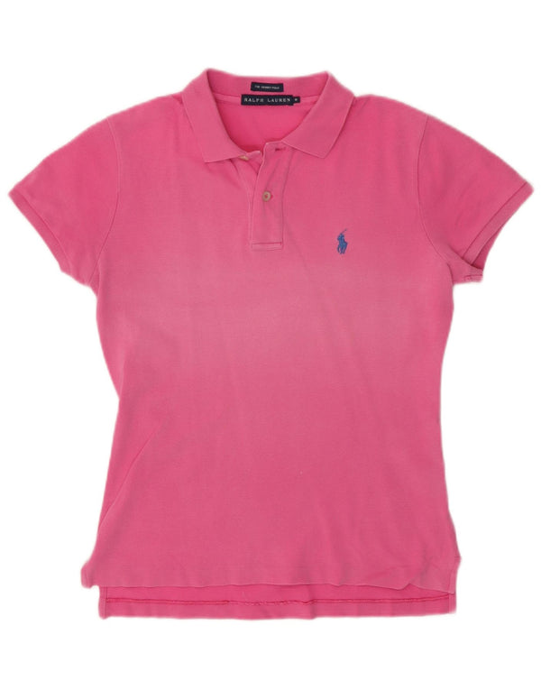 Polo Ralph Lauren Womens Skinny Polo Shirt UK 12 Medium Pink